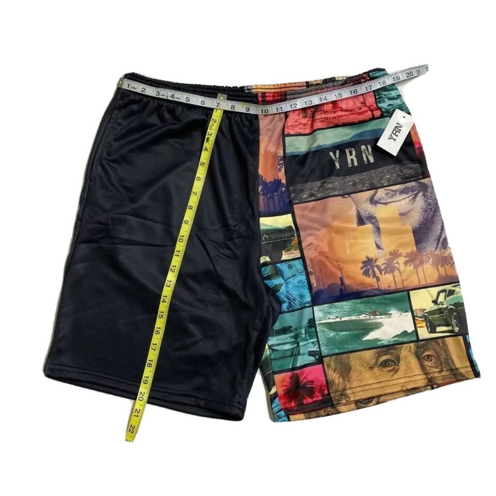 Yung Rich Nation Mens Shorts 2XL Rionegro Black Scenic Drawstring Elastic NWT - Picture 6 of 7